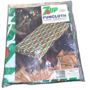 Vintage 7 UP label design fun‎ cloth plastic table cloth